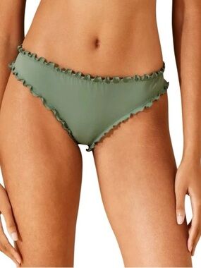 Shade & Shore Women's Ruffle
Cheeky Bikini Bottom - Sage
Green Size Large